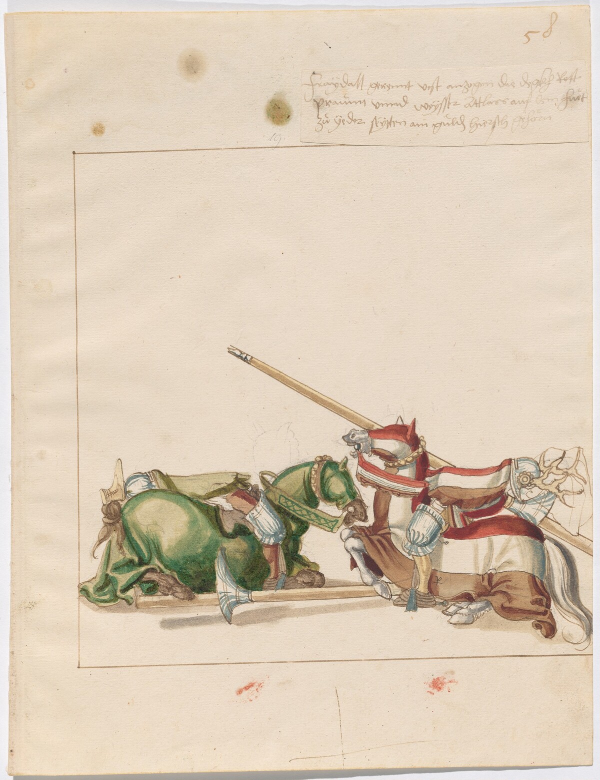Mock Joust of War with Fixed Shields by German 16th Century