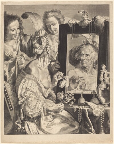An Old Woman at the Toilet Table