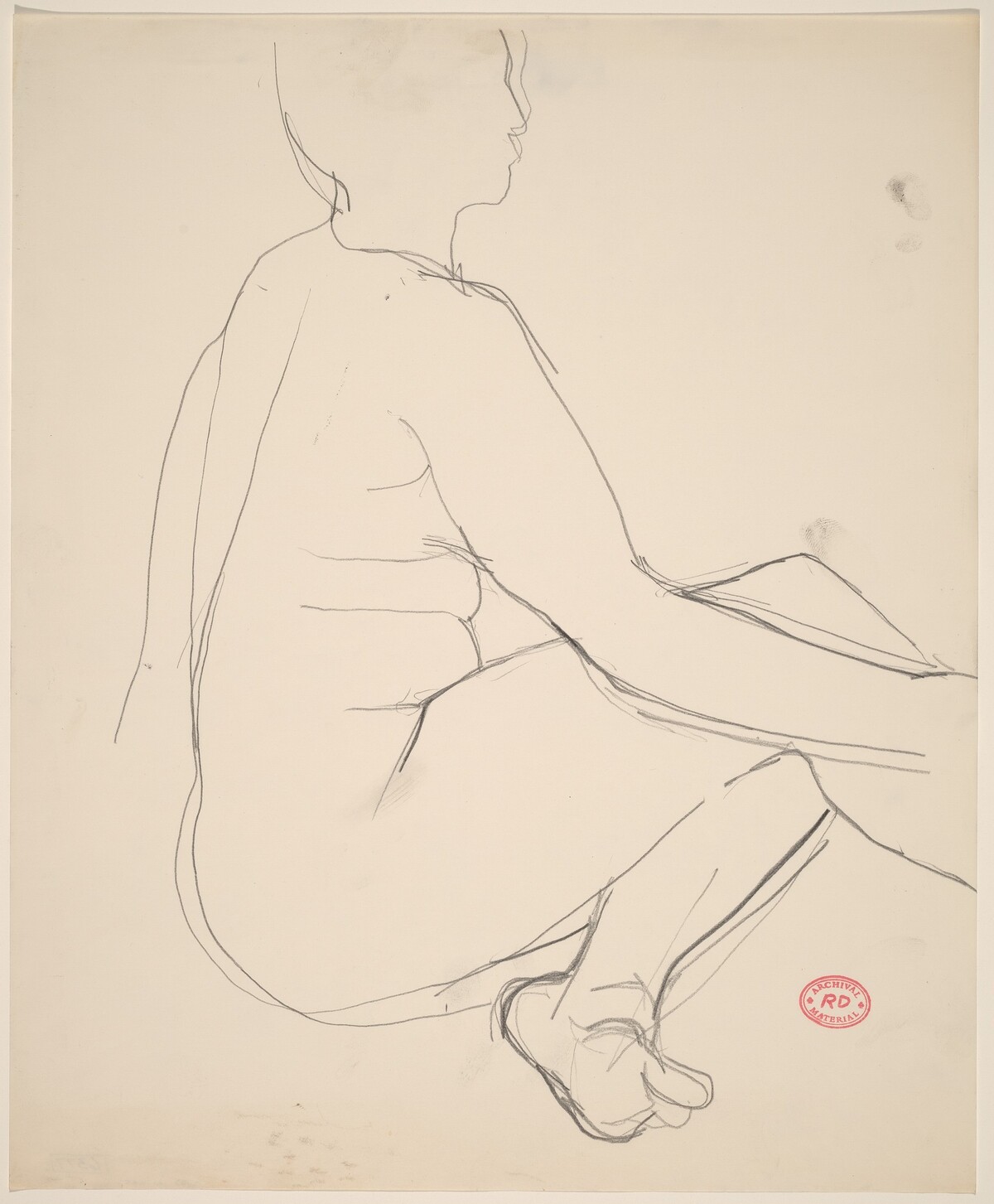 Untitled [seated female nude with left leg tucked under] by Richard Diebenkorn