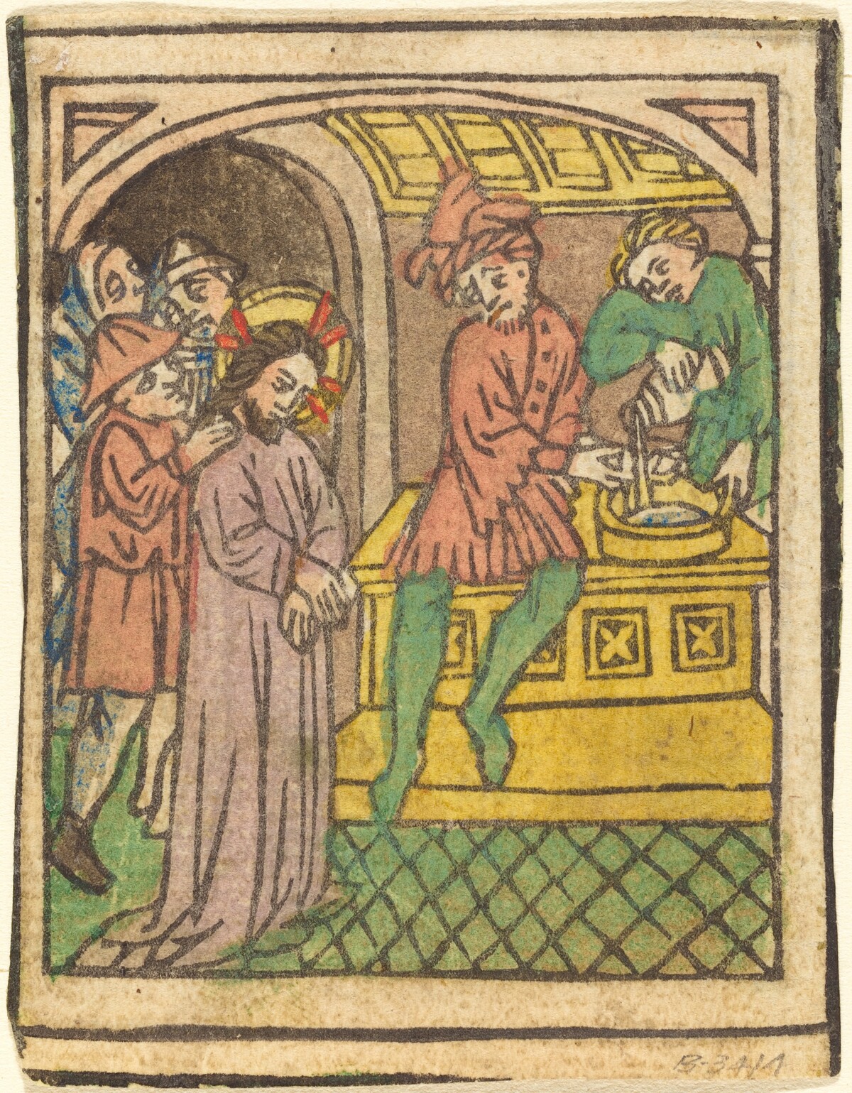 Pilate Washing His Hands [recto] by German 15th Century