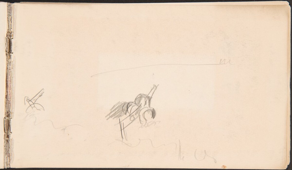 Study of Artillery Cannon (Begonnene Studie einer Artilleriekanone) [p. 1] by Max Beckmann