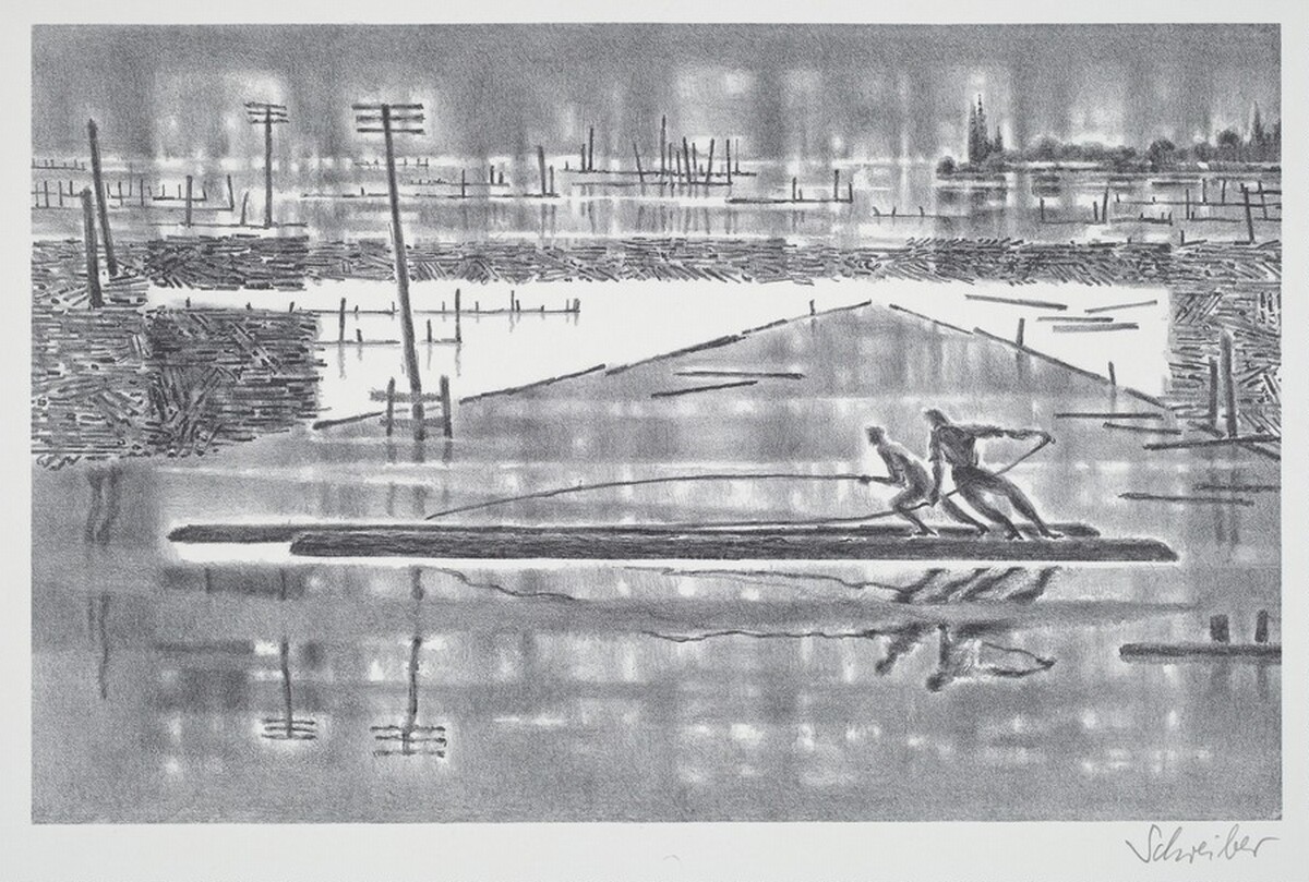 Loggers at Sunrise by Georges Schreiber
