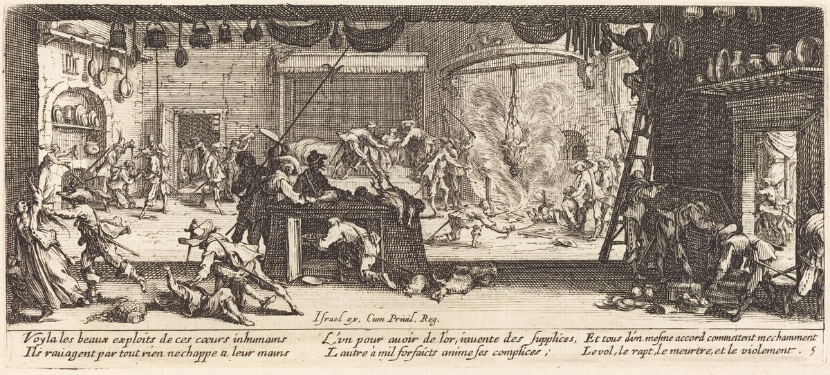 Plundering a Large Farmhouse by Jacques Callot