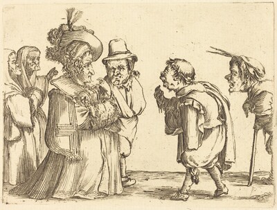 A Lady Greeted by a Dwarf