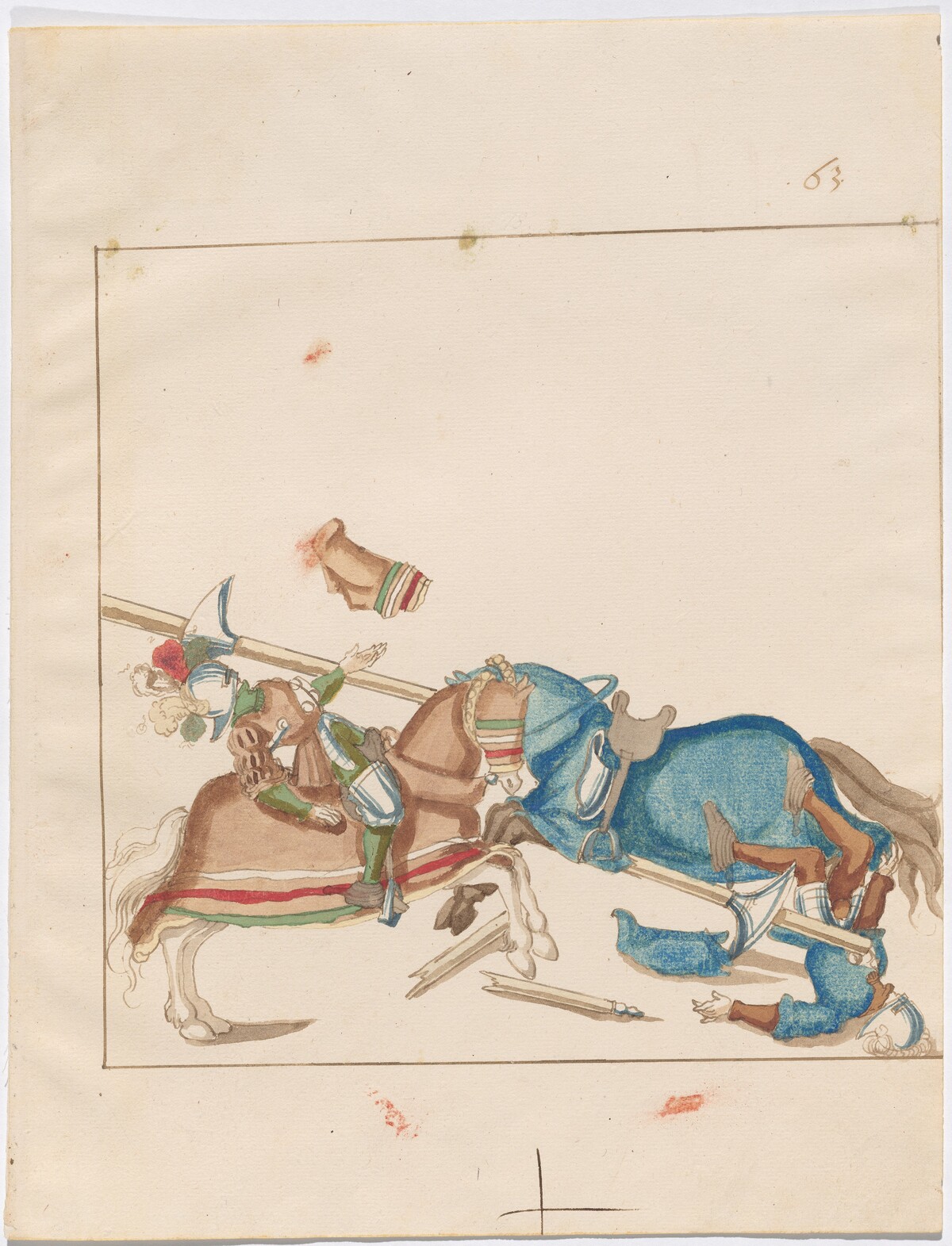 Mock Joust of War with Flying Shields by German 16th Century
