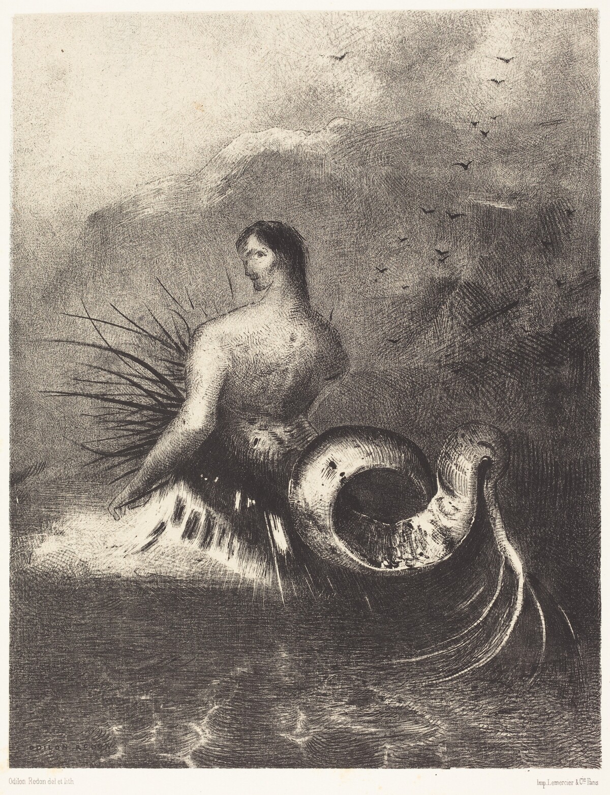 La sirene sortit des flots vetue de dards (The Siren clothed in barbs, emerged from the waves by Odilon Redon