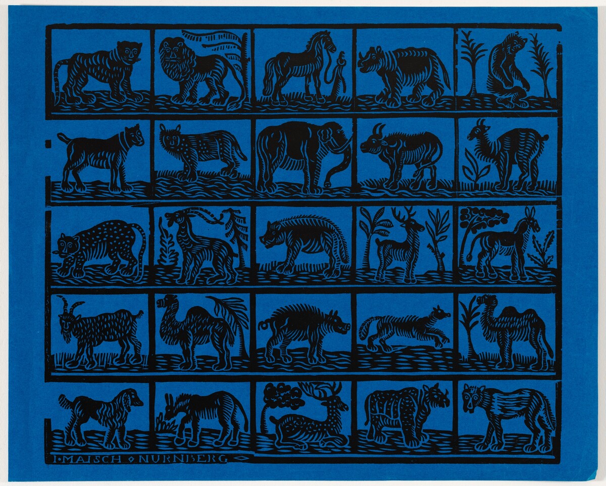 Endpaper with Animals by Johann Maisch