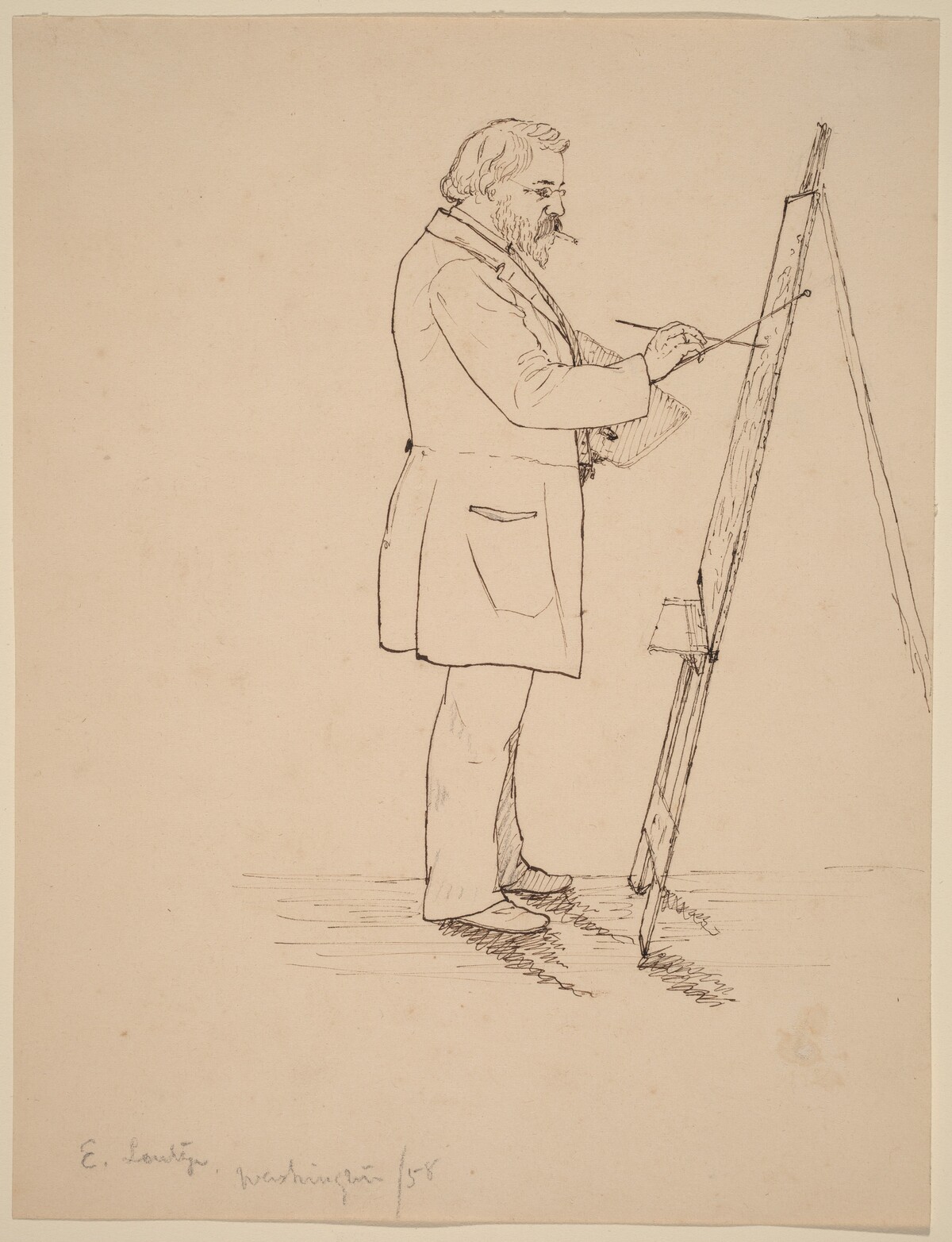 Sketching - Emanuel Leutze by John Quincy Adams Ward