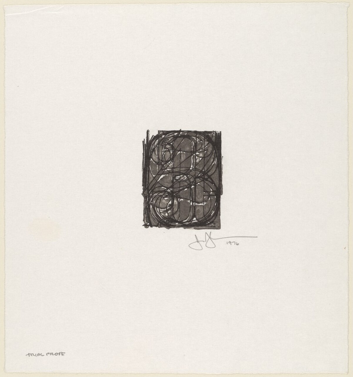 Bookplate for the Friends of the Sarah Lawrence College Library [trial proof] by Jasper Johns