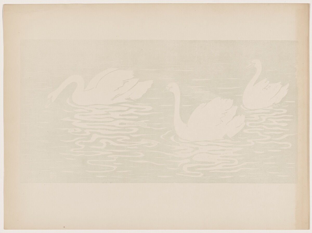 Les cygnes by Henri-Charles Guérard