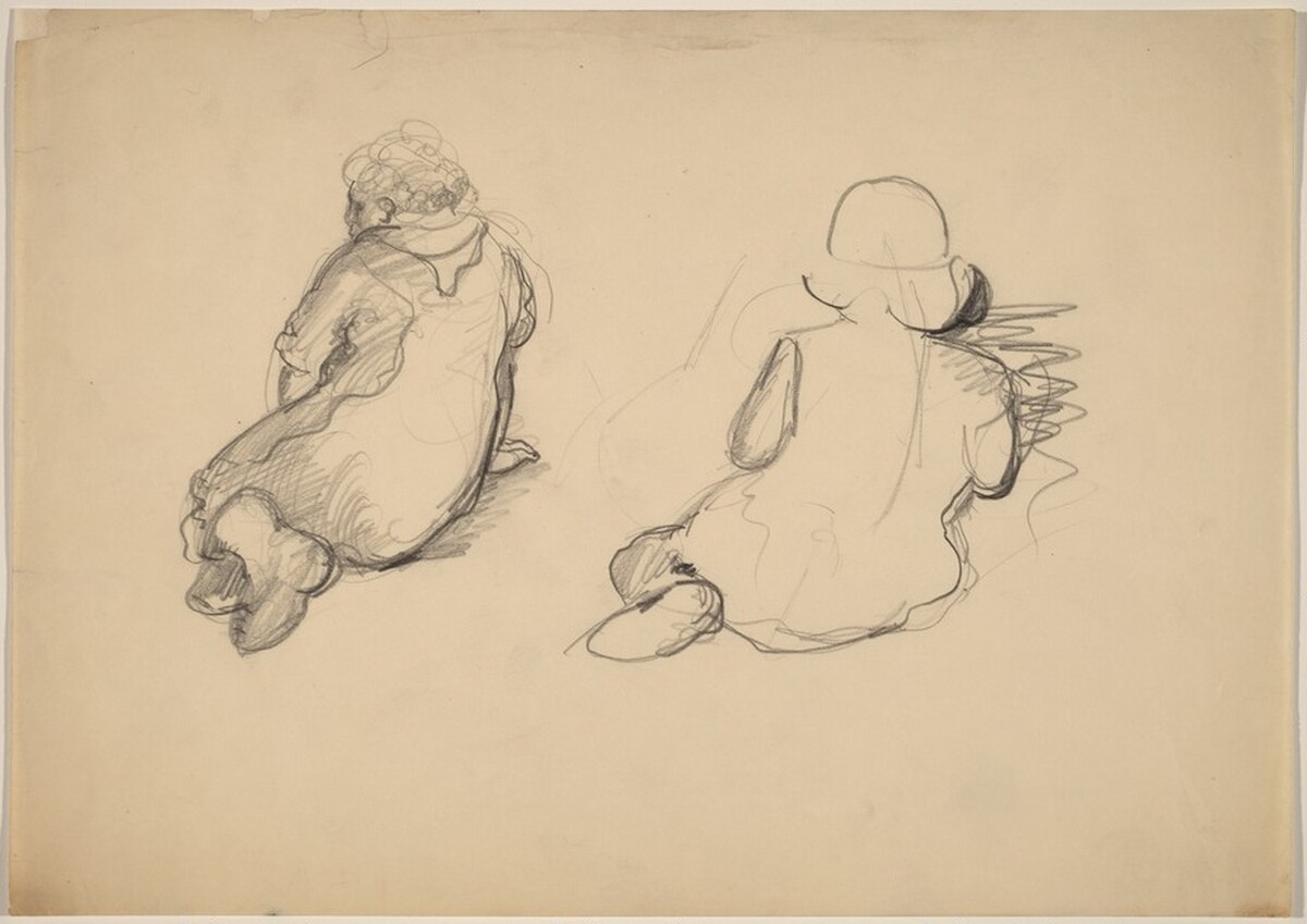 Rear View of Two Seated Figures, One Wearing a Hat by Mark Rothko