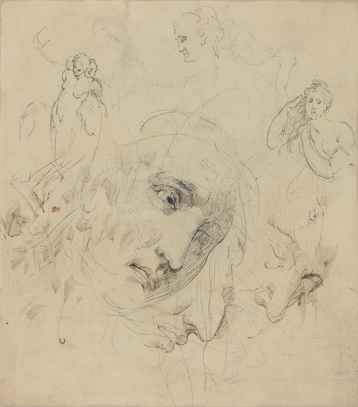 Studies with Central Female Face by John Hamilton Mortimer