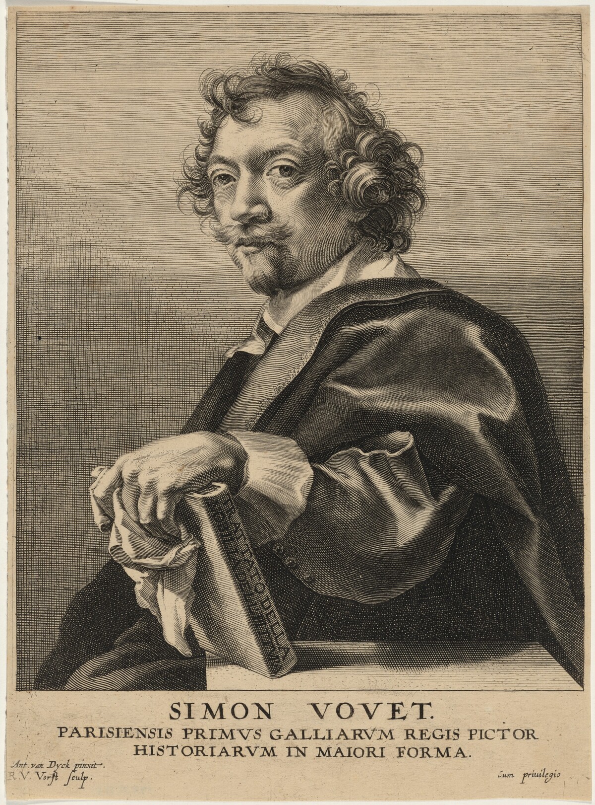 Simon Vouet by Robert van Voerst after Sir Anthony van Dyck