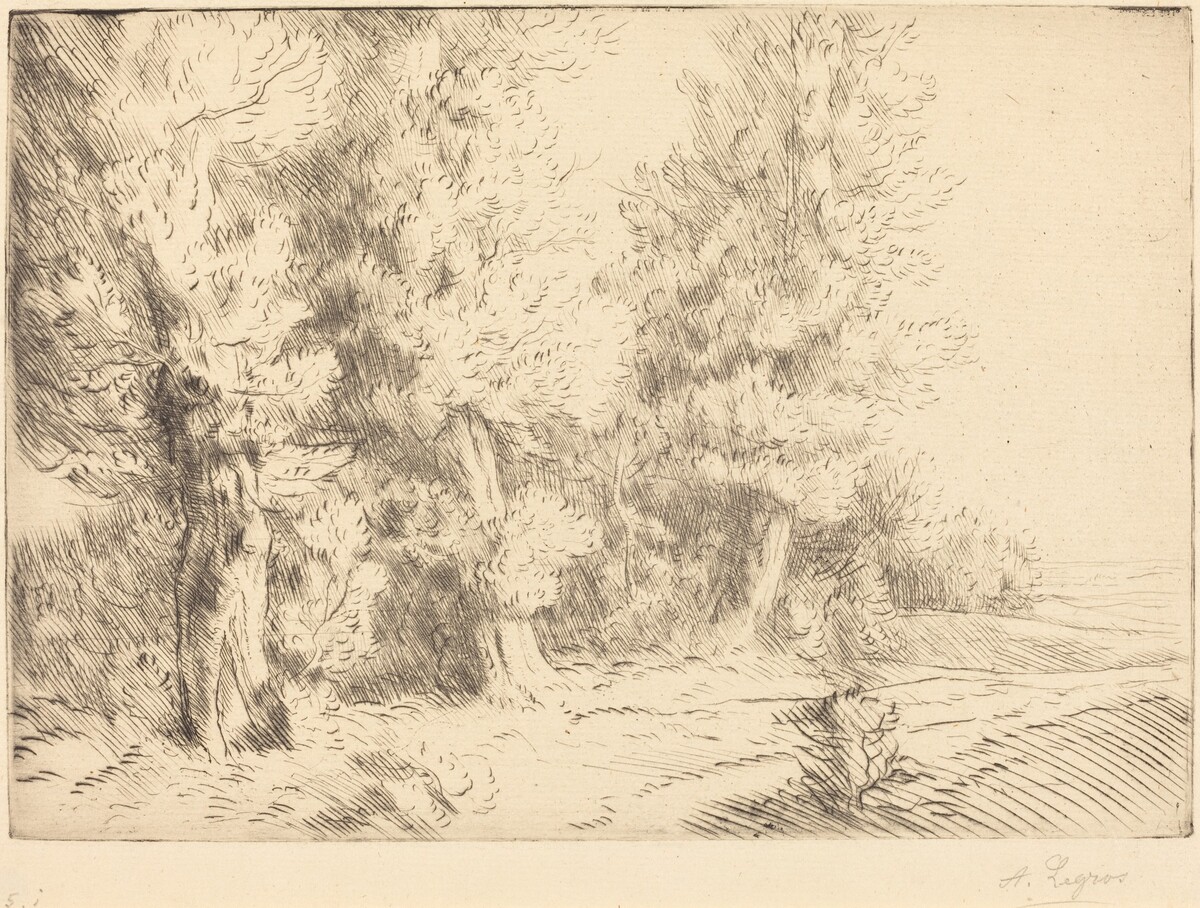 In the Forest of Fontainebleau  (Dans la foret de Fontainebleau) by Alphonse Legros