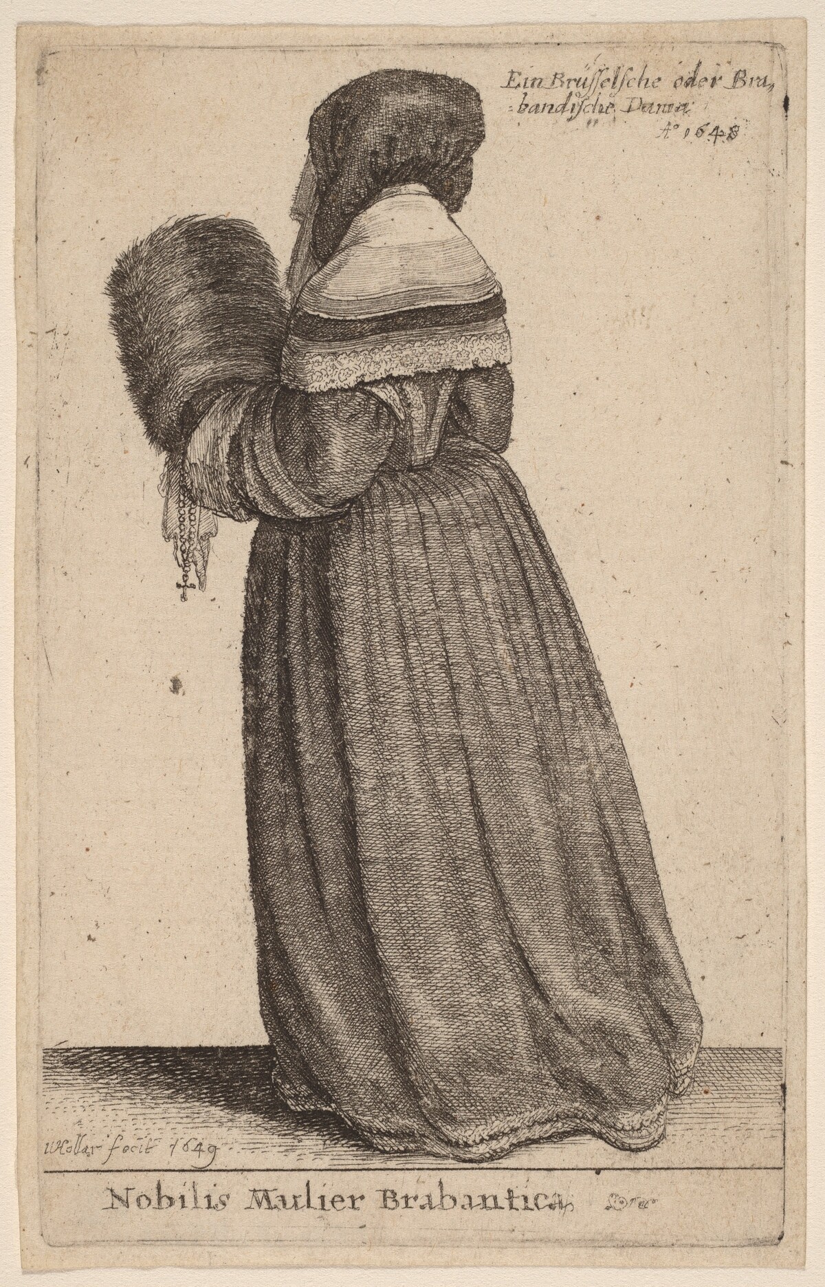 Nobilis Mulier Brabantica by Wenceslaus Hollar