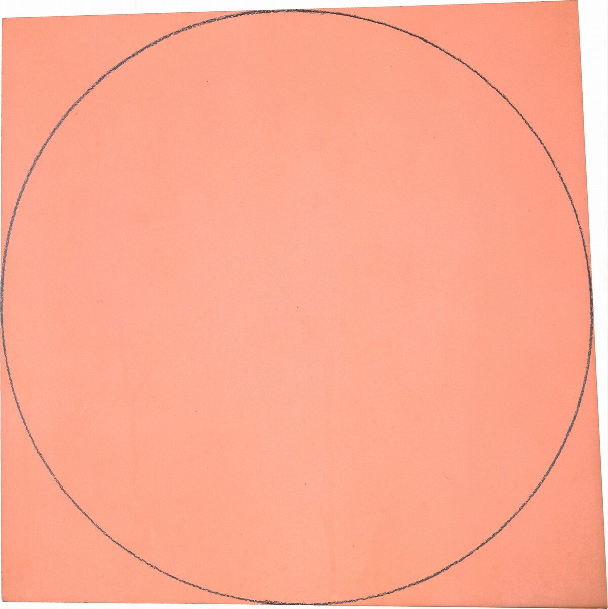 Distorted Red Square-Circle by Robert Mangold