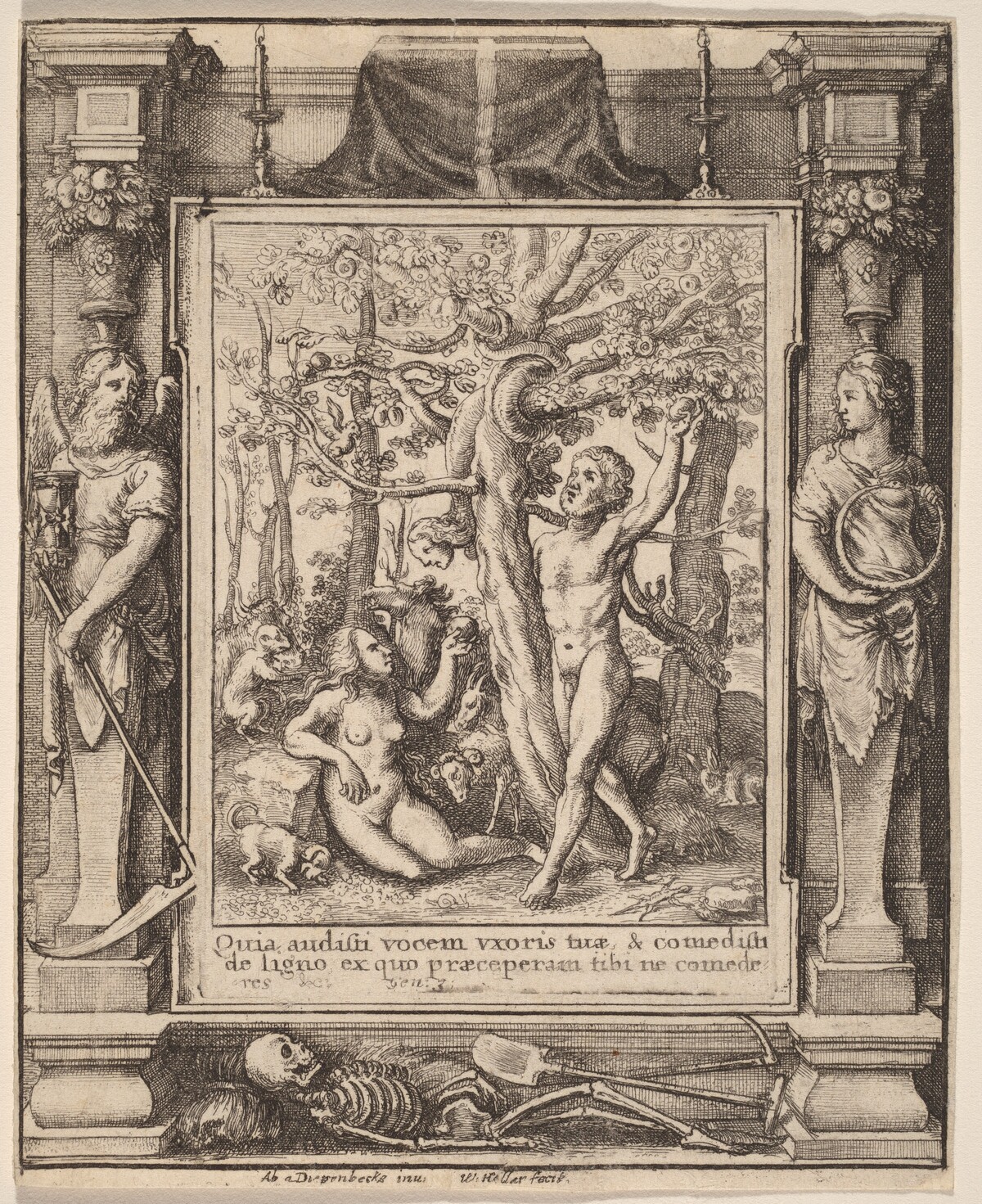 Garden of Eden by Wenceslaus Hollar after Hans Holbein the Younger after Abraham van Diepenbeeck