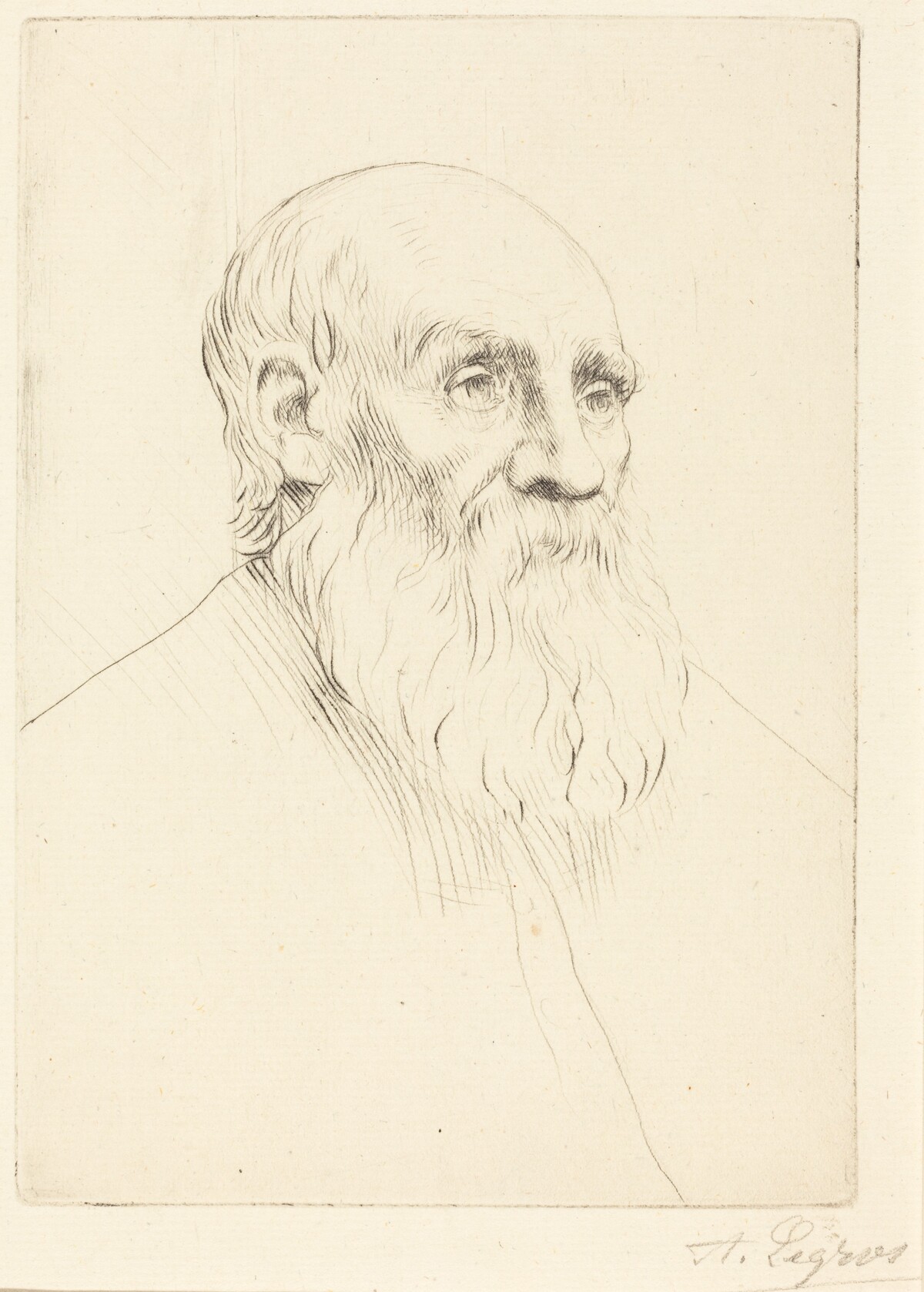 Head of an Old Man (Etude de tete) by Alphonse Legros