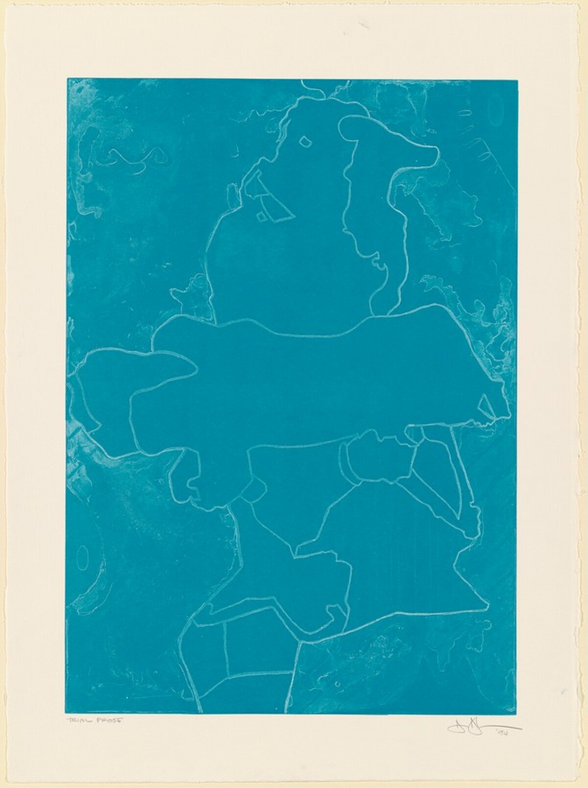Green Angel 2 Experimental Lithos [trial proof] by Jasper Johns