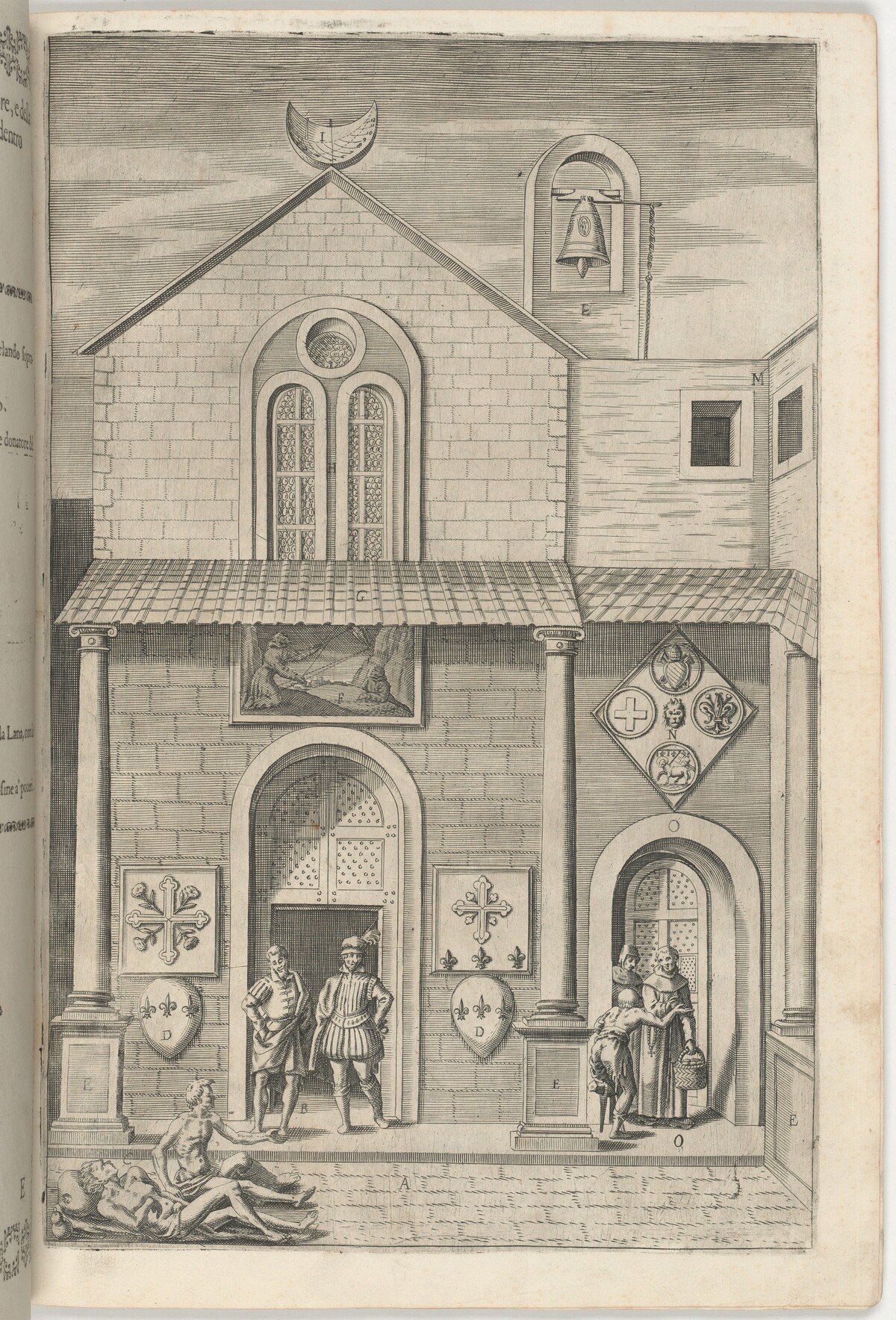Façade of the Minor Church (Facciata della chiesa minore) [plate E] by Jacopo Ligozzi (artist), Anonymous engraver possibly Domenico Falcini, Lino Moroni (author)