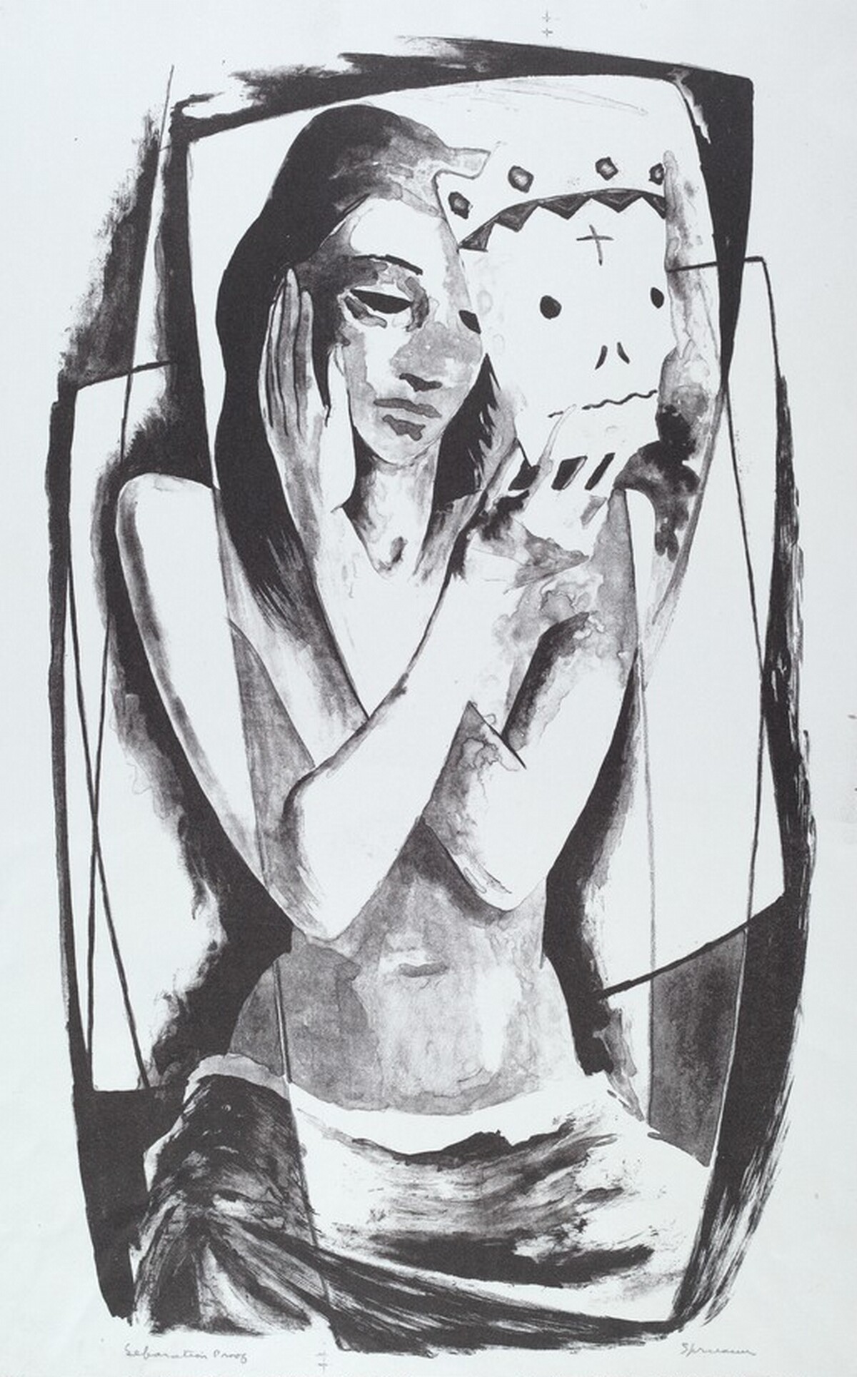 Girl with Mask by Benton Murdoch Spruance