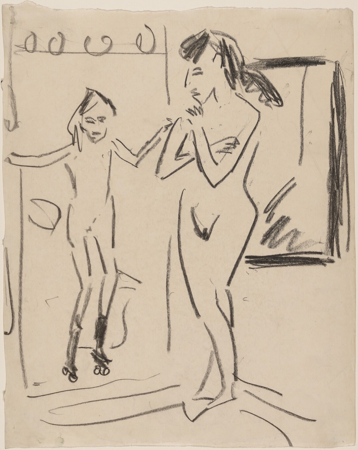 Fränzi and Marcella in the Studio by Ernst Ludwig Kirchner