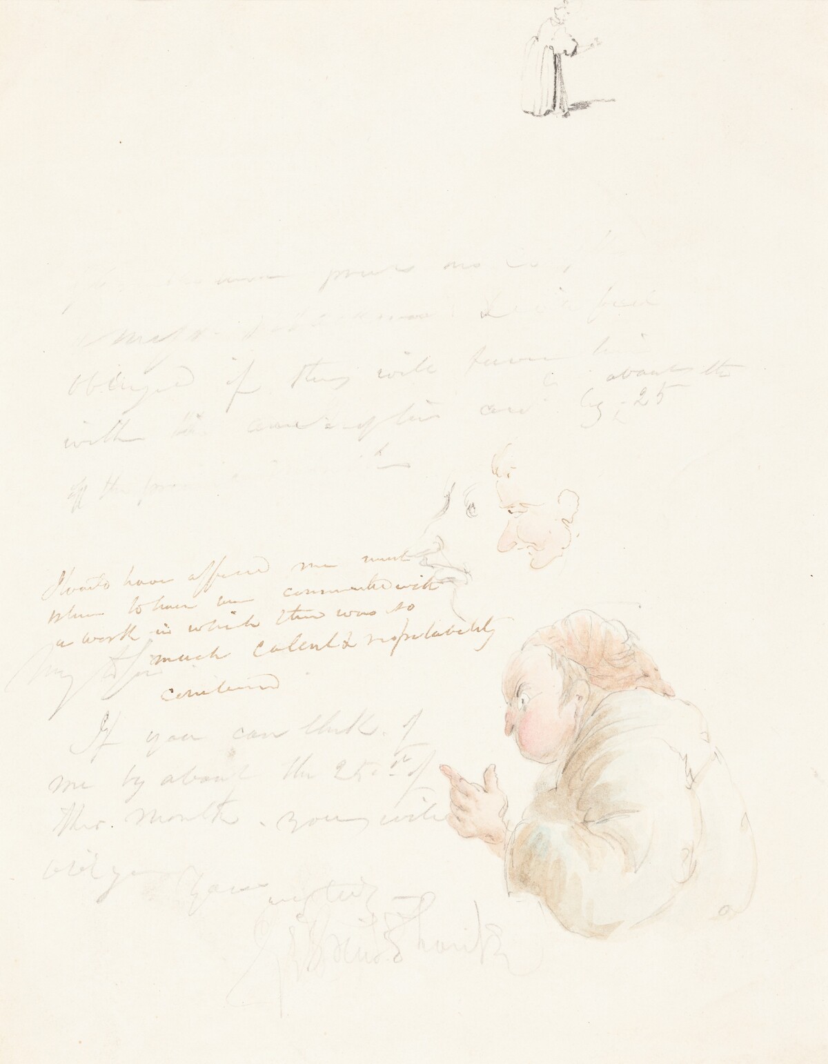 Half-Length of a Lawyer and Other Sketches by George Cruikshank