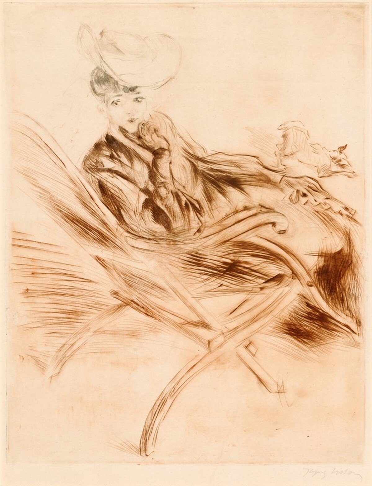 Gaby in a Chaise Longue by Jacques Villon