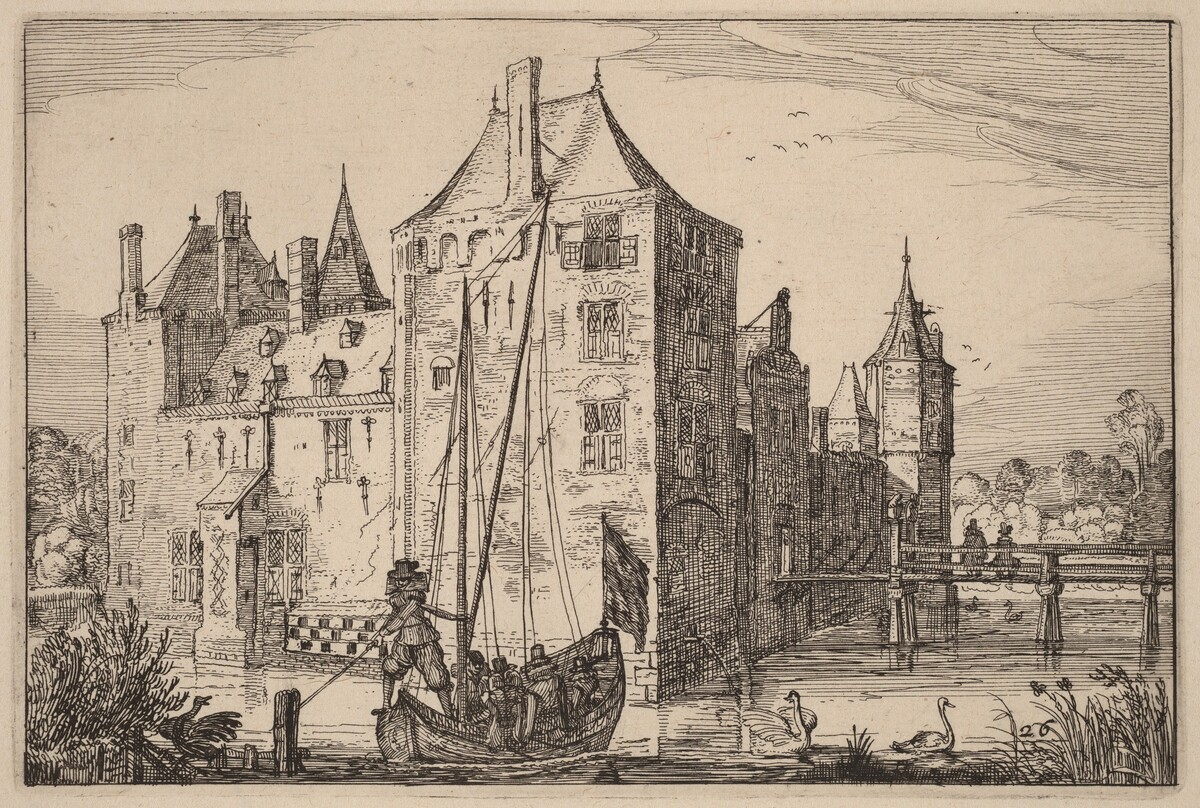 Castle (Warmond?) by Claes Jansz Visscher after Johannes van Doetechum, the Elder after Lucas van Doetechum after Master of the Small Landscapes