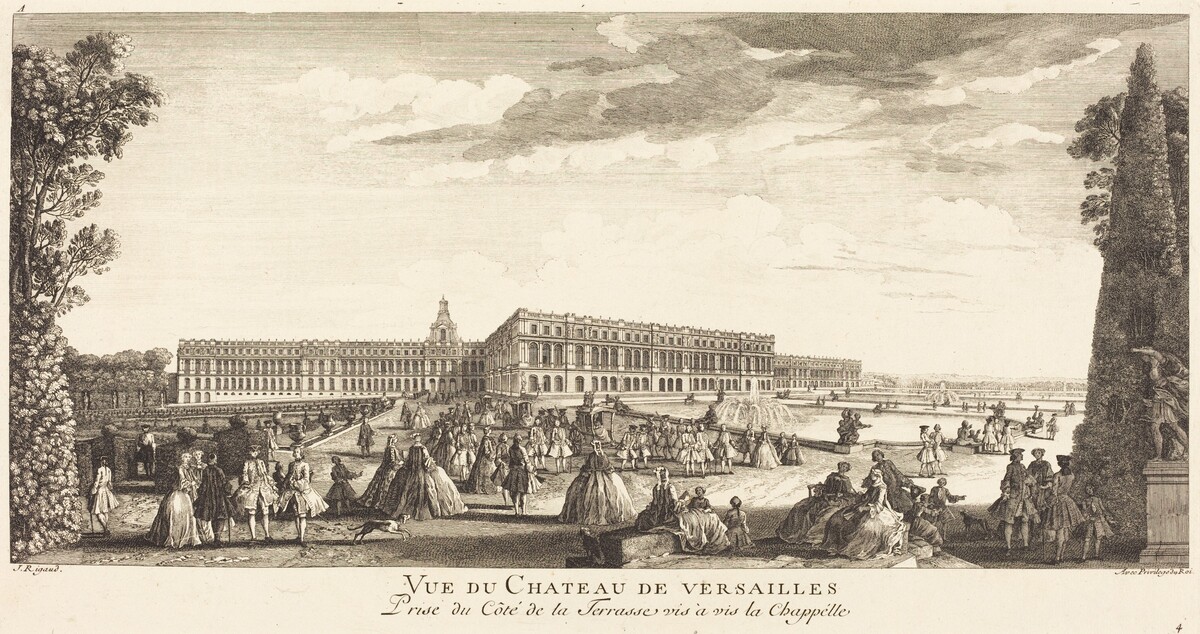 Vue du Chateau de Versailles Prise du Cote dela Terrasse vis a vis la Chapelle by Jean-Baptiste Rigaud