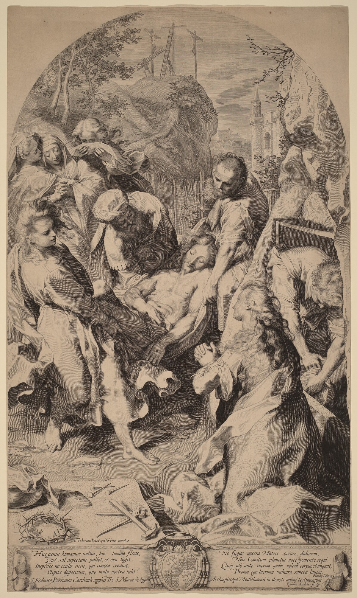 The Entombment by Aegidius Sadeler II after Federico Barocci