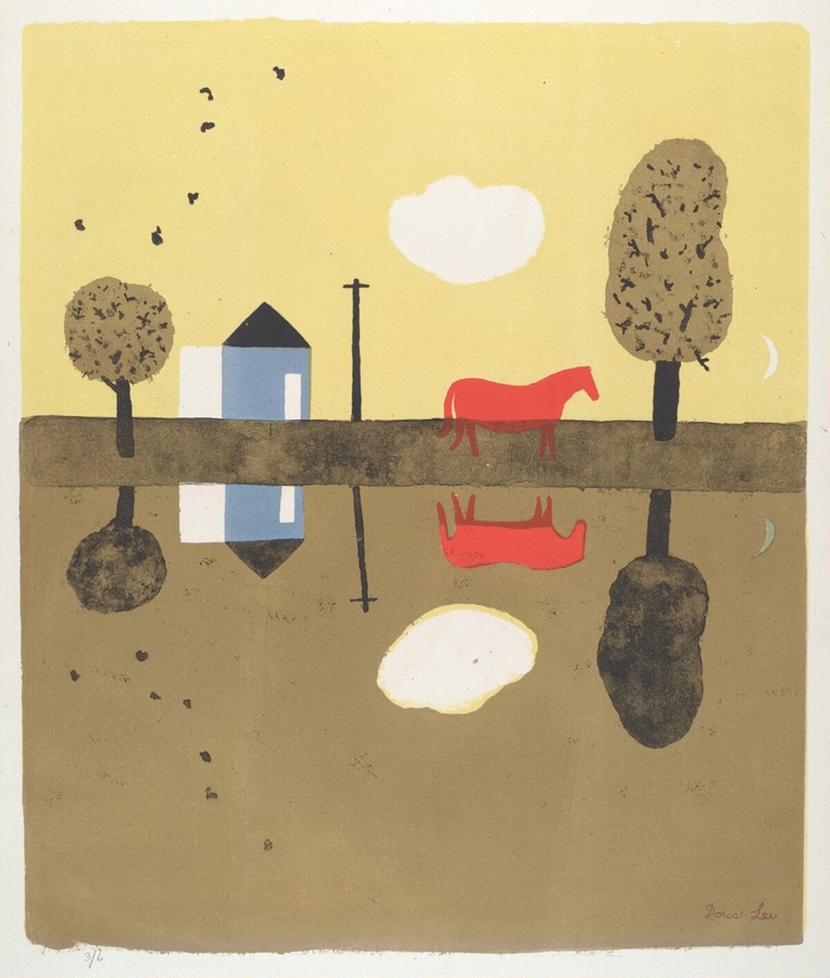 Red Horse Reflection by Doris Lee