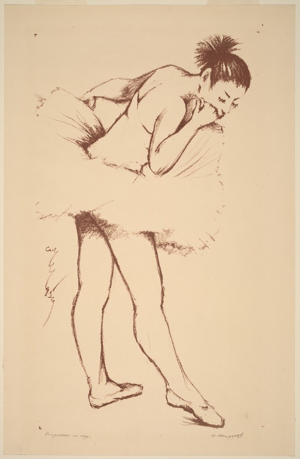 Ballerina Standing, Back Turned by Alexander Semenovich Shenderov