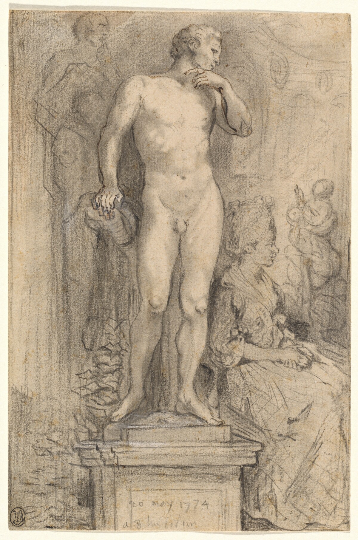 Rendezvous in the Palais Royal by Gabriel Jacques de Saint-Aubin