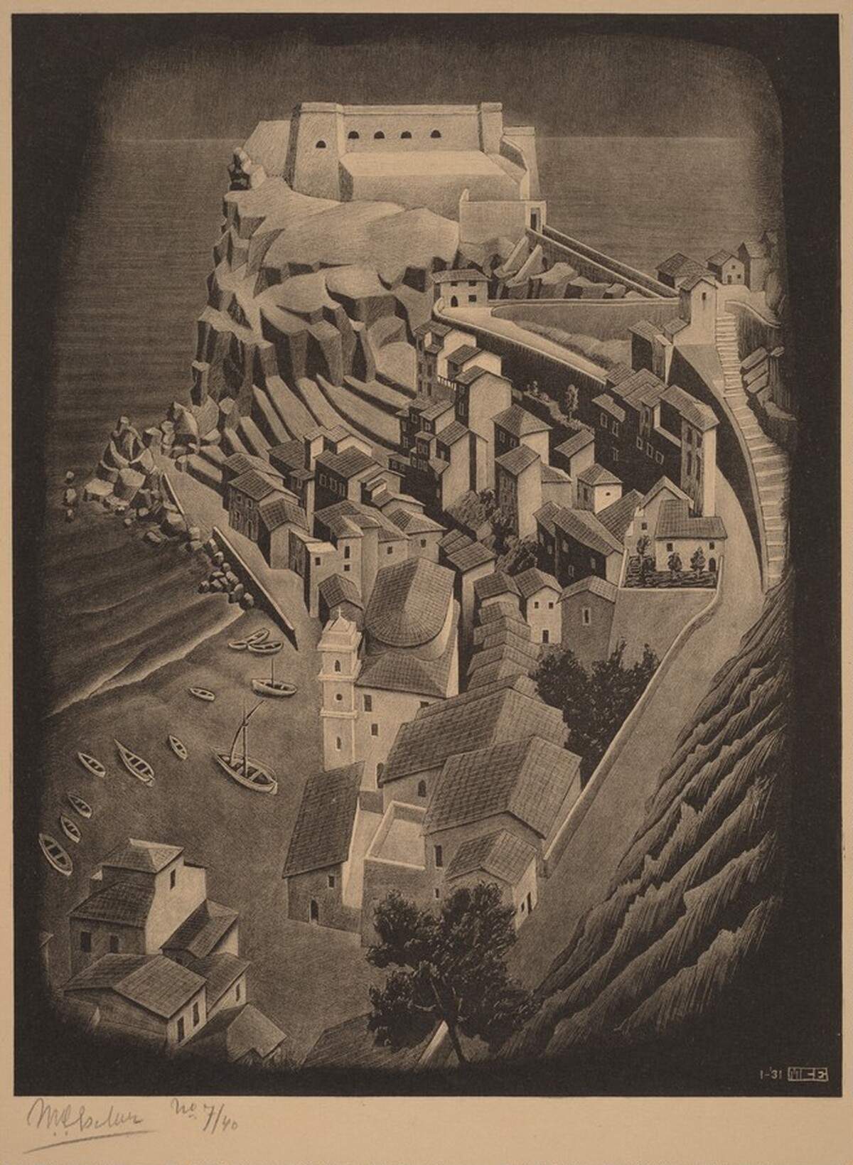 Scilla, Calabria by M.C. Escher
