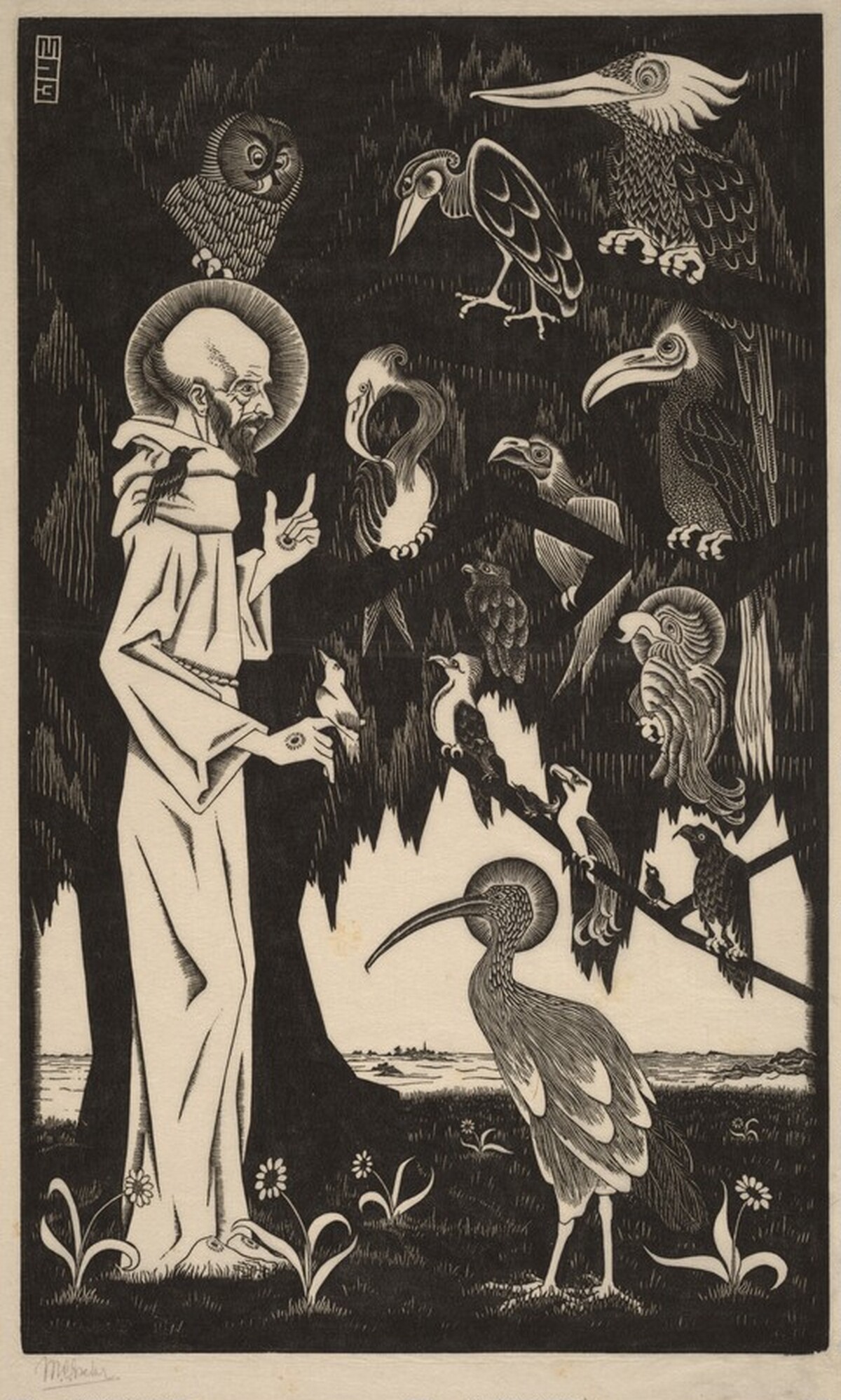Saint Francis by M.C. Escher