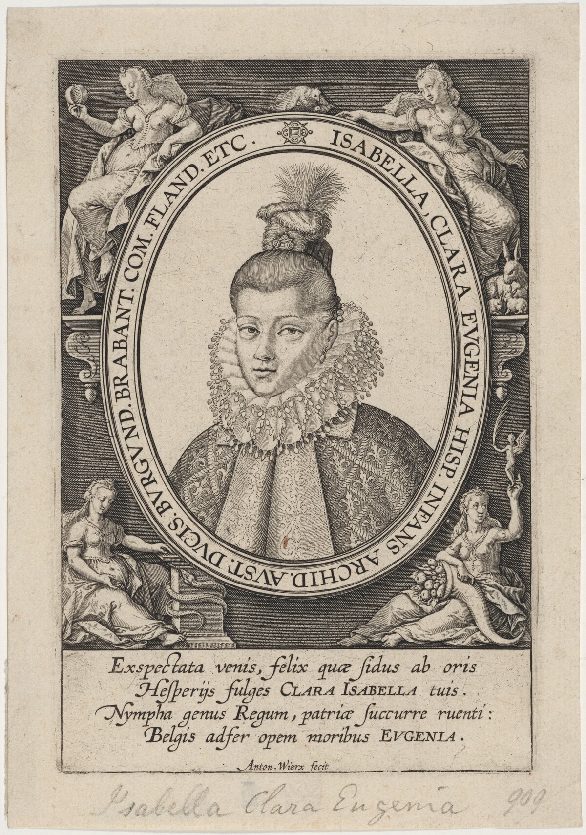 Isabella Clara Eugenie of Spain, Archduchess of Austria by Antonie Wierix