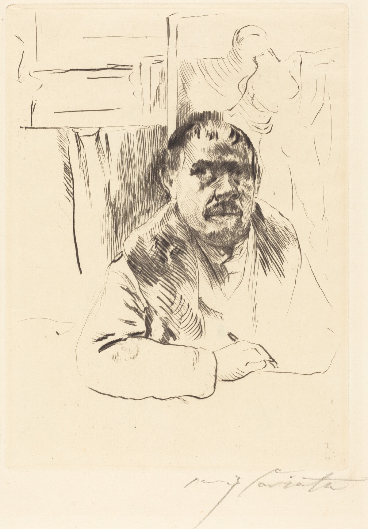 Selbstbildnis im Pelz (Self-Portrait in a Fur Coat) by Lovis Corinth
