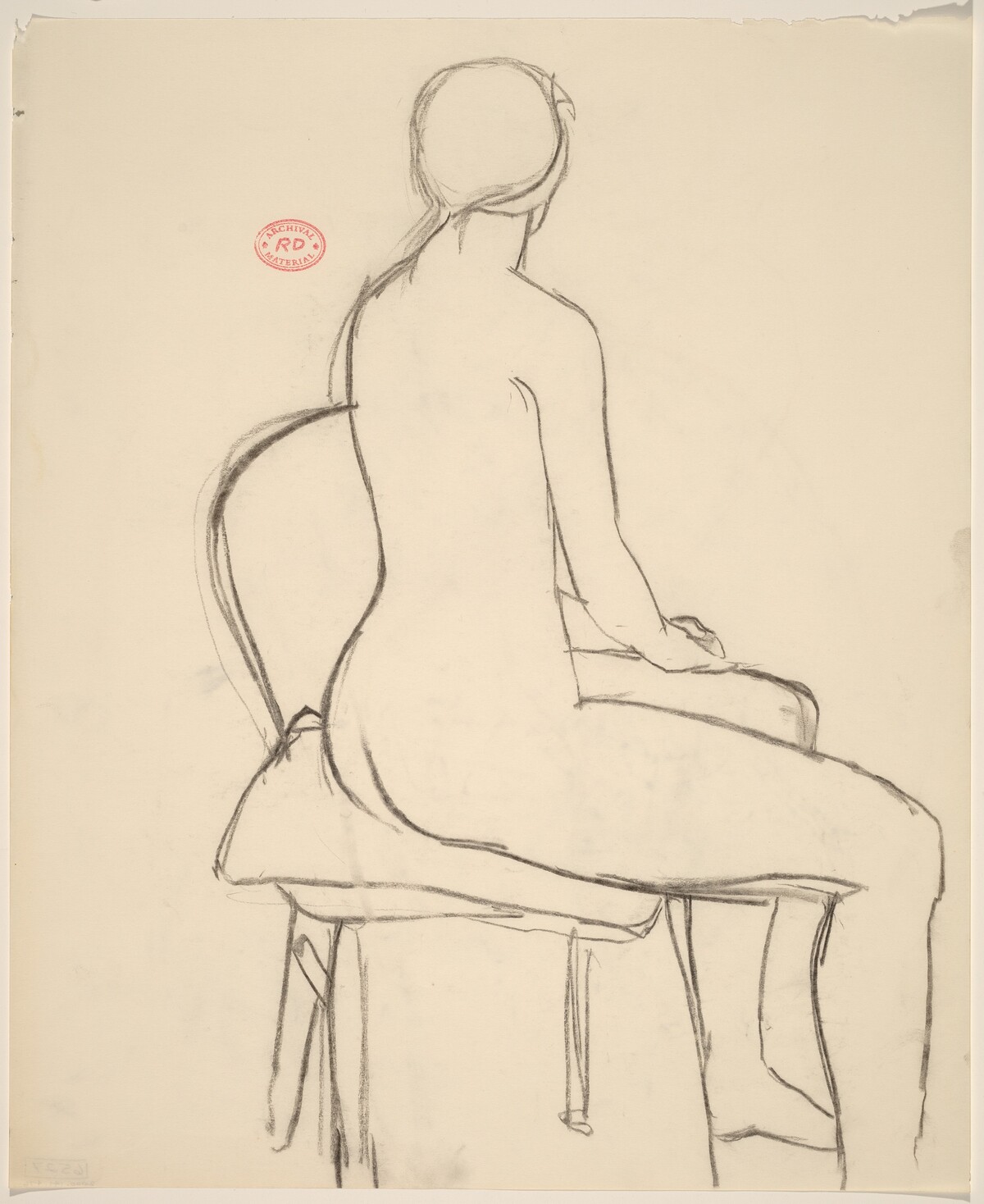 Untitled [female nude seated and turning away] by Richard Diebenkorn