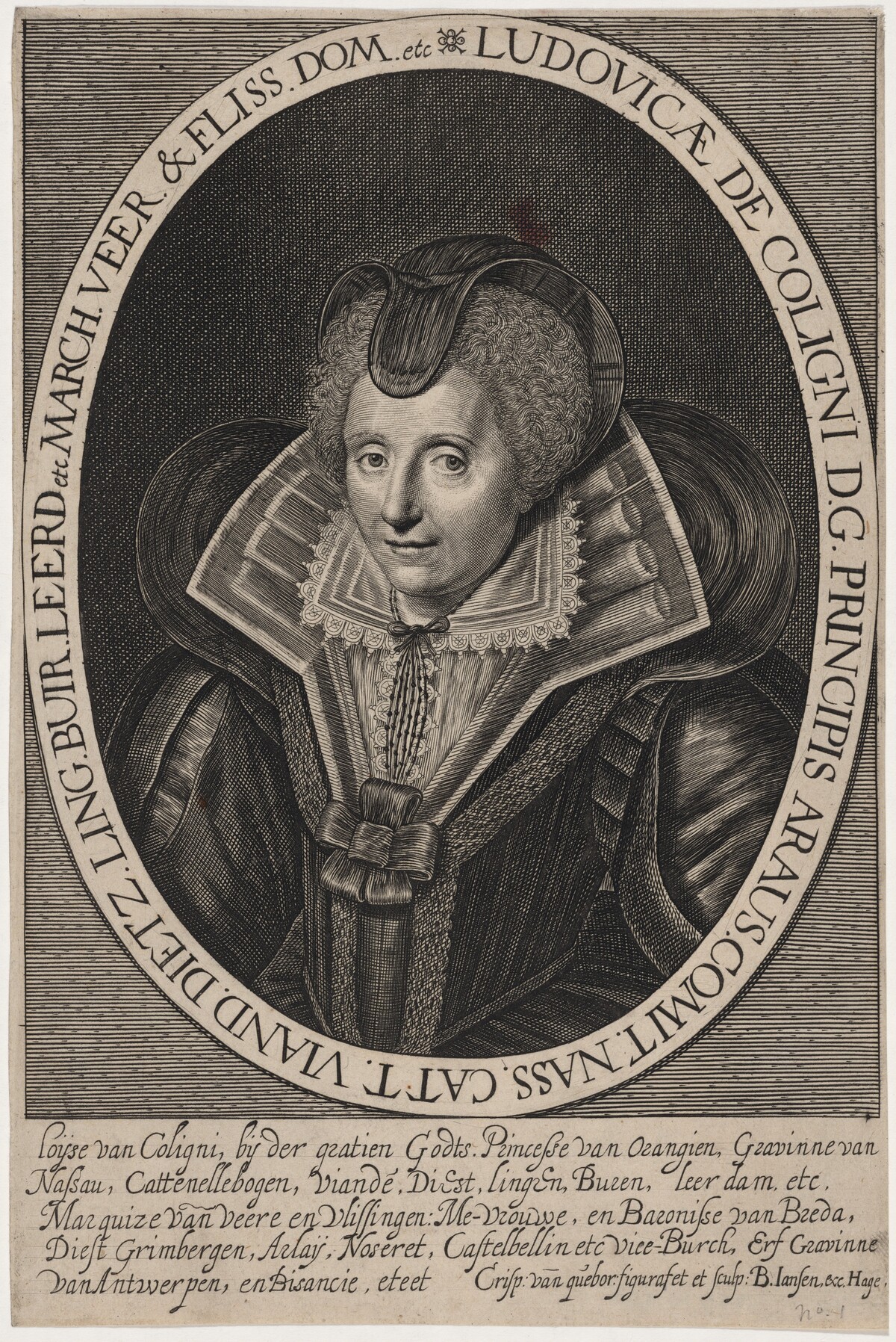 Louise de Coligny, Fourth Wife of William I of Orange by Crispyn van den Queboorn