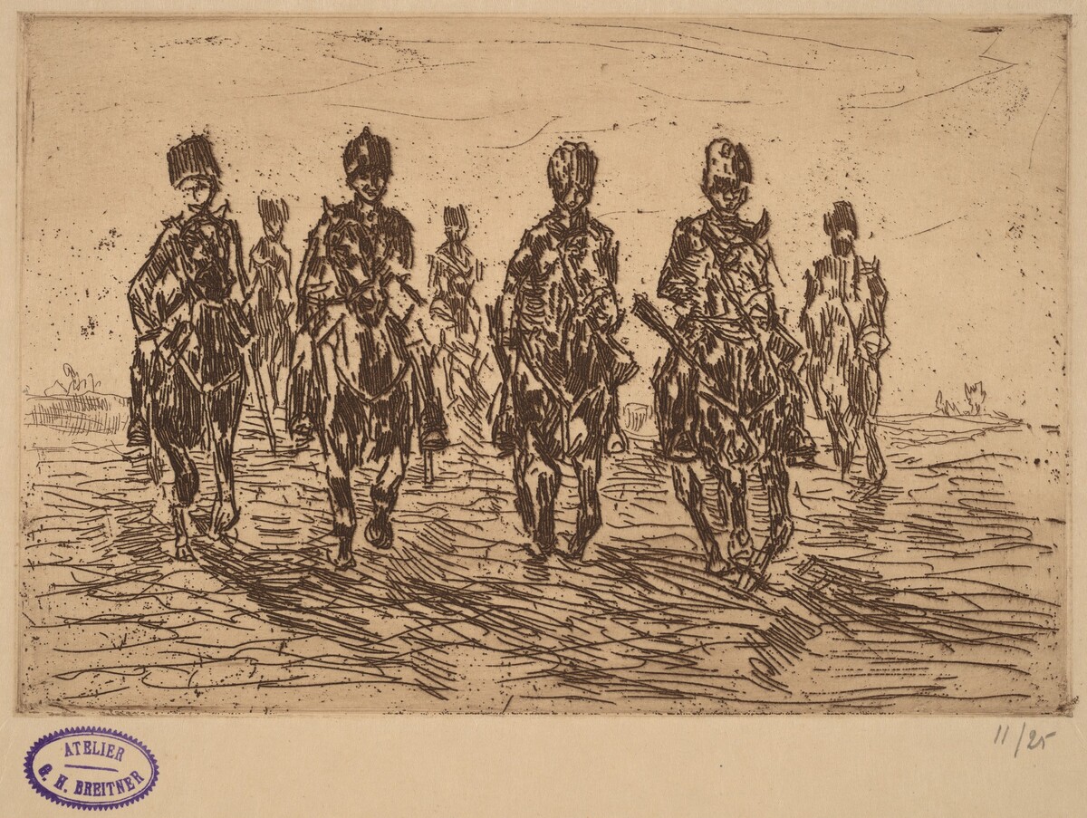 Galloping Hussars in Front View by George Hendrik Breitner