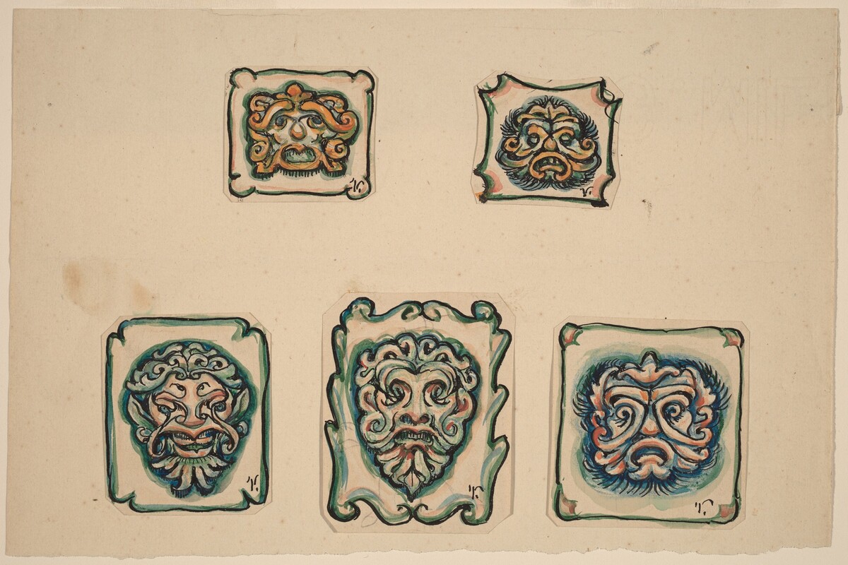 Five Heads by Elihu Vedder