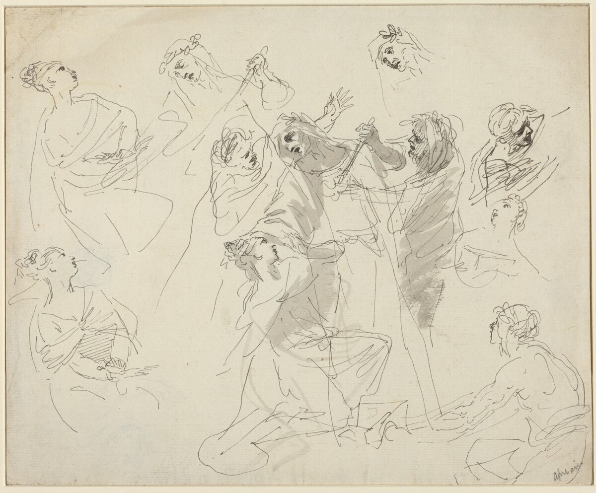 Figure Studies [recto] by Giovanni Battista Cipriani