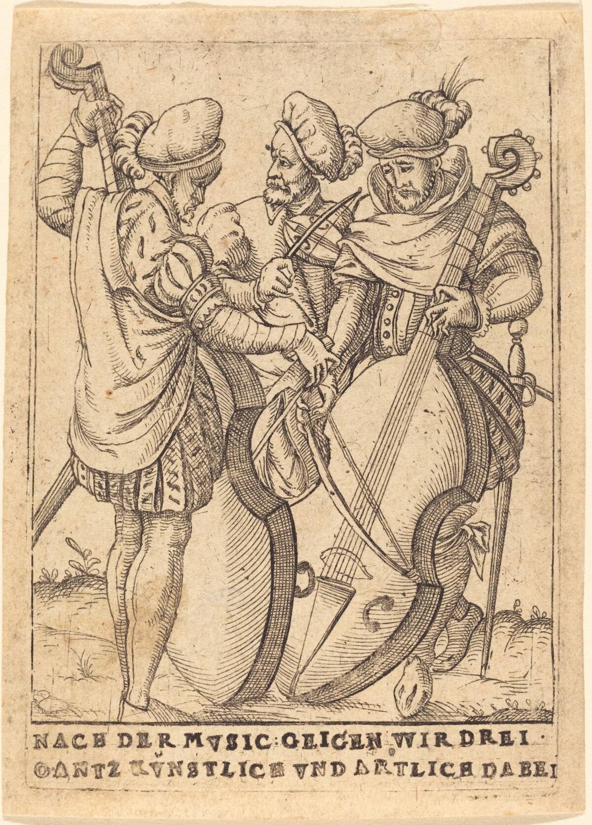 Nach der Mvsic: Geigen wir drei gantz Kvnstlice vnd artliche dabei by German 16th Century