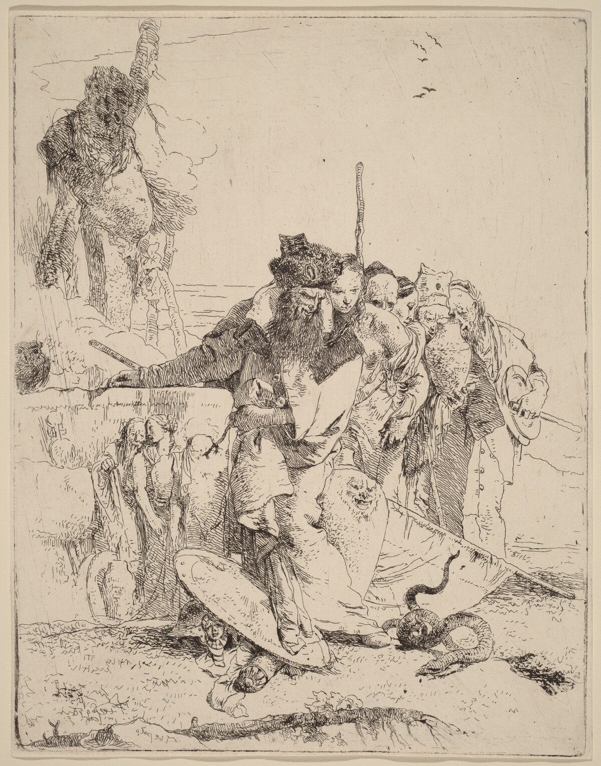 Magician and Others Regarding a Serpent by Giovanni Battista Tiepolo