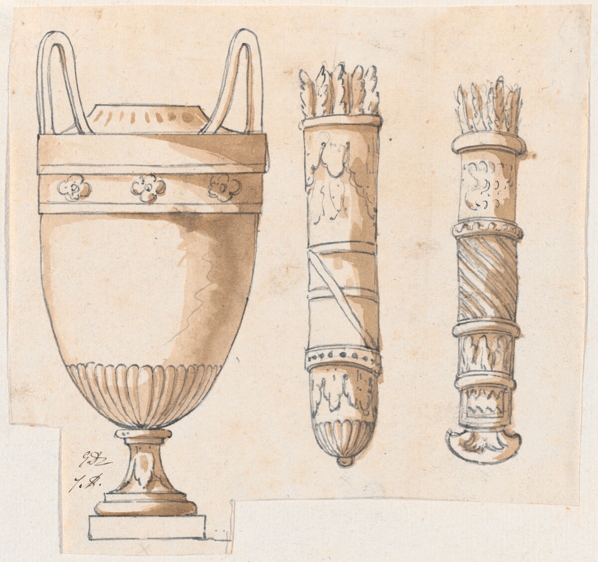 An Urn and Two Quivers by Jacques-Louis David