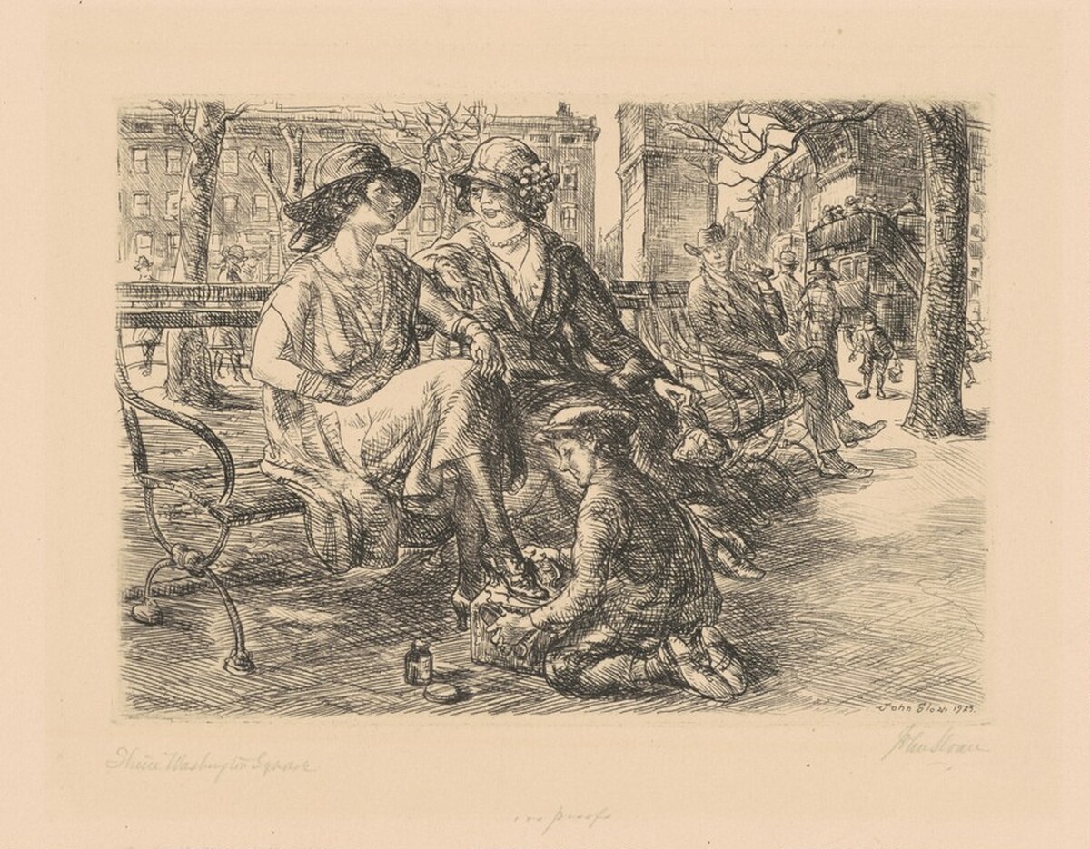 Shine, Washington Square by John Sloan
