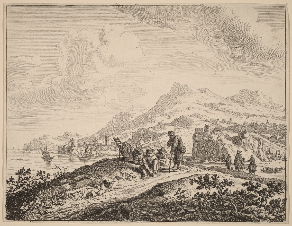 View of the River Rhine by Jan van Aken after Herman Saftleven