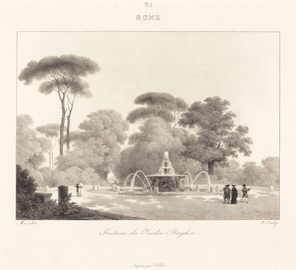Fontaine de Jardin Borghese by Jean-Baptiste Isabey