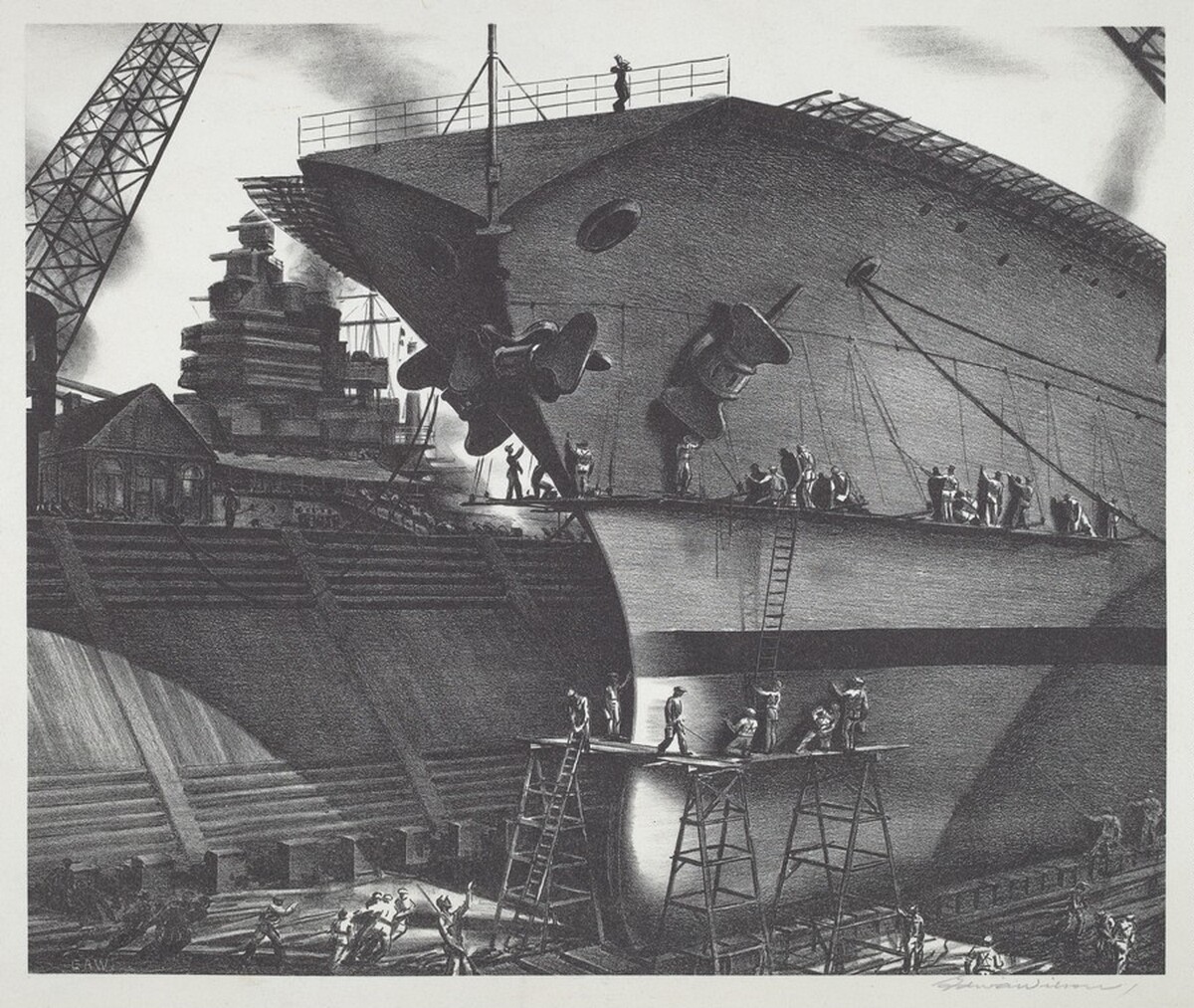Shipyard by Edward Arthur Wilson